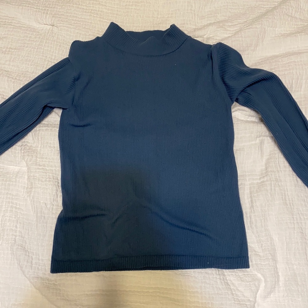Blue Zara fitted long sleeve top